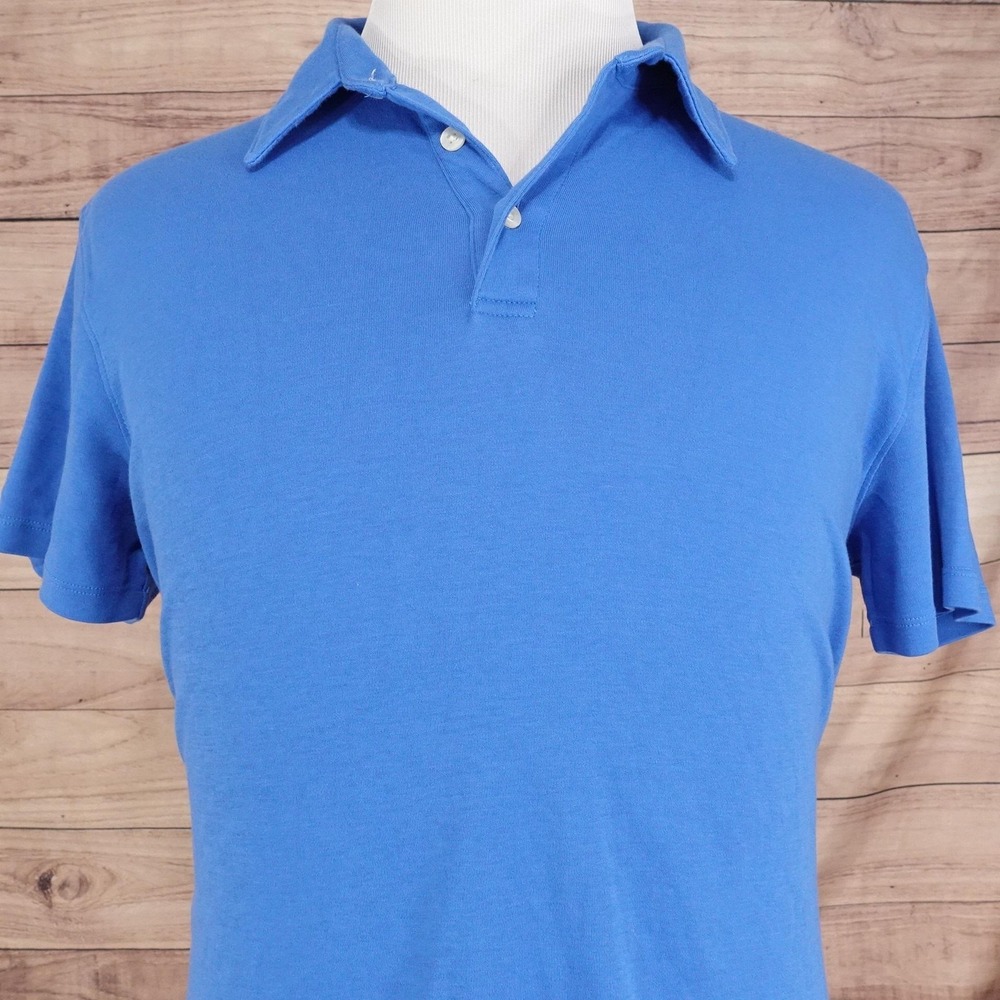 APT.9 Polo Shirt Mens Large Blue Short Sleeve Two Button Casual Solid Golf